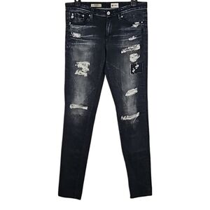 Distressed Gray Soft 4-pocket Leggings Denim-look Jeggings